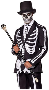 Scary Suitmeister Skeleton Grunge Suit for Halloween Parties and Day of the Dead Celebrations
