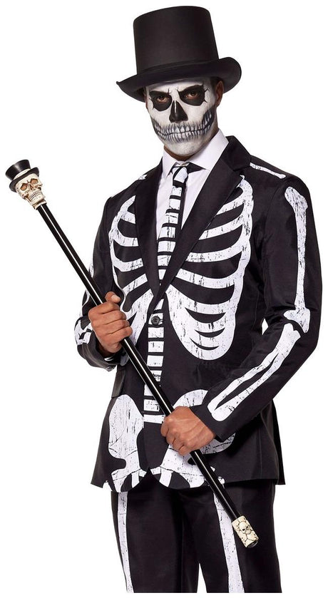 Scary Suitmeister Skeleton Grunge Suit for Halloween Parties and Day of the Dead Celebrations