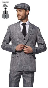 Vintage 20's Gangster Grey Suit for Halloween Parties and Themed Events