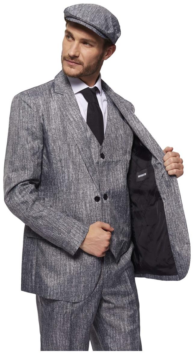 Vintage 20's Gangster Grey Suit for Halloween Parties and Themed Events