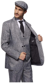 Vintage 20's Gangster Grey Suit for Halloween Parties and Themed Events
