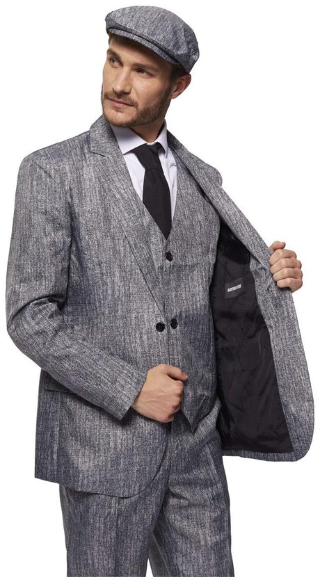 Vintage 20's Gangster Grey Suit for Halloween Parties and Themed Events