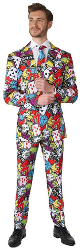 Stylish Suitmeister Casino Icons Suit for Halloween Parties Casino Events and Themed Celebrations