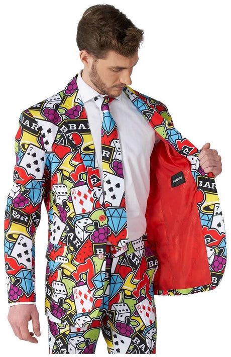 Stylish Suitmeister Casino Icons Suit for Halloween Parties Casino Events and Themed Celebrations