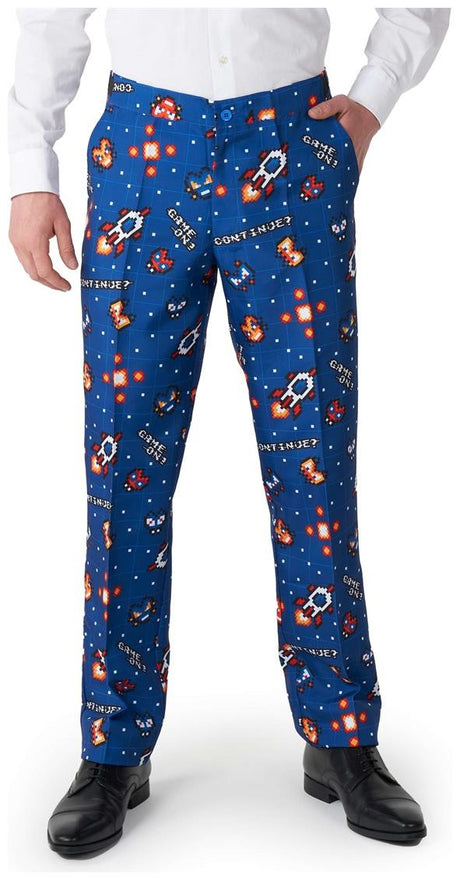 Suitmeister Retro Gamer Navy Suit for Gamers Halloween Parties and Costume Events