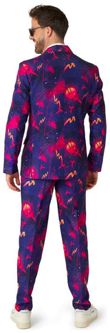 Vibrant Suitmeister Men's Retro Neon Navy Suit for Parties Dress-Up Events and Halloween Celebrations