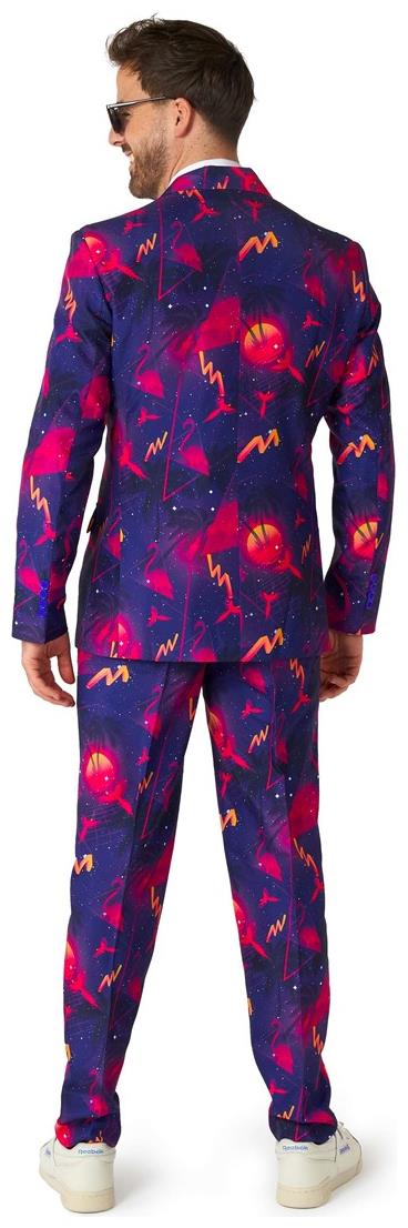 Vibrant Suitmeister Men's Retro Neon Navy Suit for Parties Dress-Up Events and Halloween Celebrations