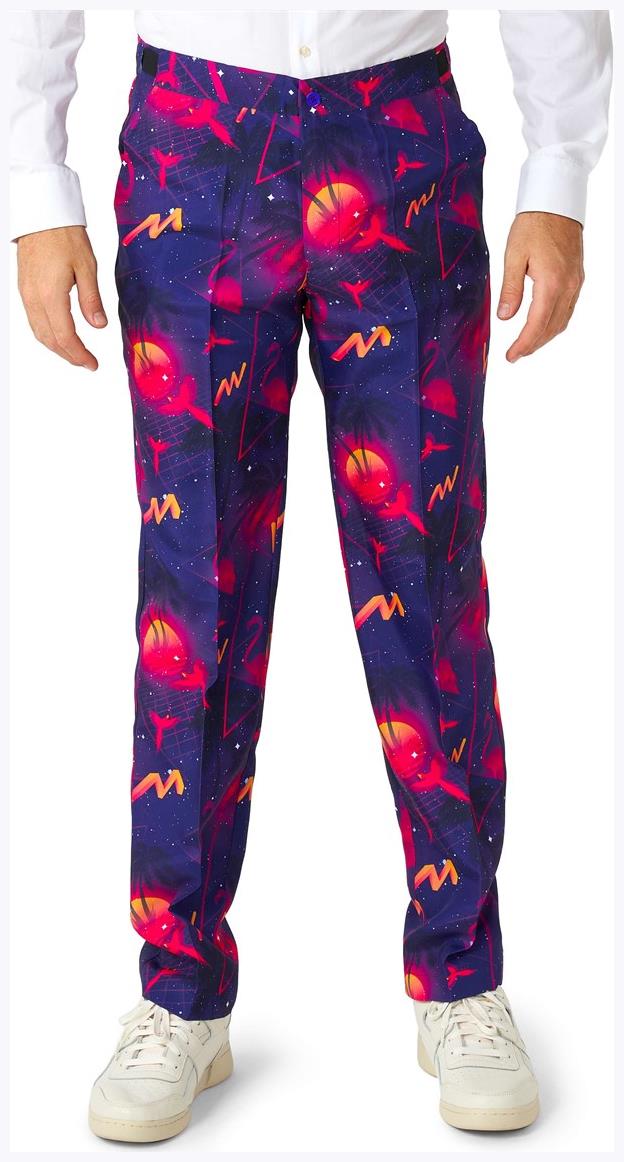 Vibrant Suitmeister Men's Retro Neon Navy Suit for Parties Dress-Up Events and Halloween Celebrations