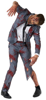 Suitmeister Zombie Grey Suit for Halloween Parties Corporate Events and Fun Costumed Celebrations