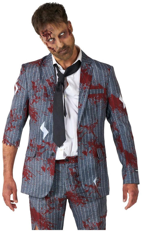 Suitmeister Zombie Grey Suit for Halloween Parties Corporate Events and Fun Costumed Celebrations