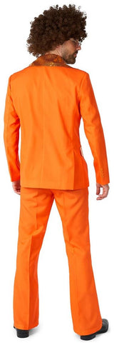 Stylish Suitmeister Men's Disco Suit in Orange for Parties Halloween Events and Theme Nights