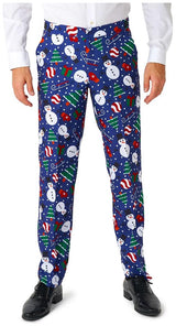 Suitmeister Men's Suits Christmas Snowman Blue