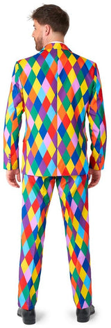 Vibrant Suitmeister Harleclown Suit for Mardi Gras Parties Costume Events and Fun Celebrations