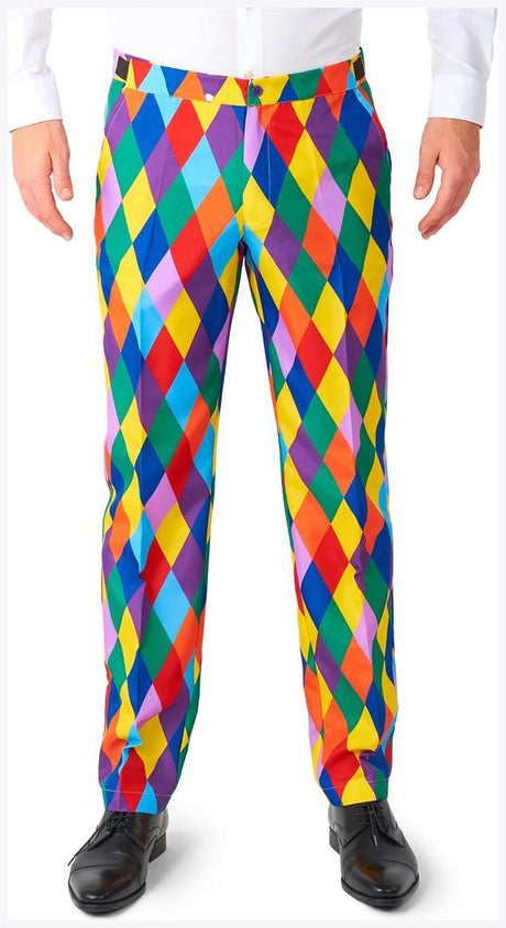 Vibrant Suitmeister Harleclown Suit for Mardi Gras Parties Costume Events and Fun Celebrations