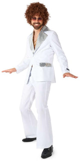 Stylish Suitmeister Disco Suit White for Halloween Parties Costume Events and Disco Dance Nights