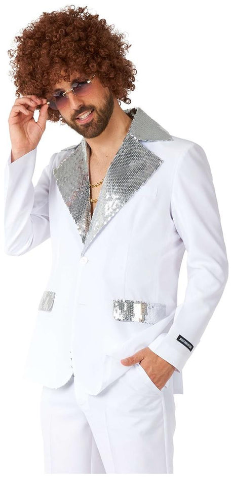 Stylish Suitmeister Disco Suit White for Halloween Parties Costume Events and Disco Dance Nights