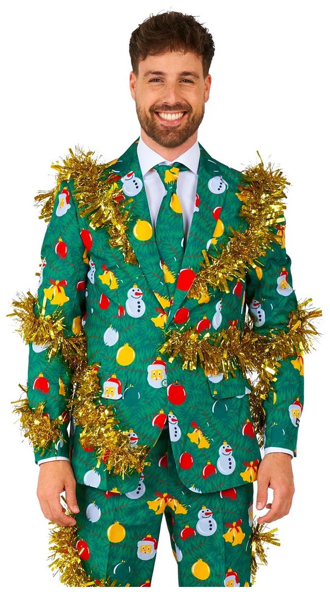 Suitmeister Men's Suits Christmas Deco Green