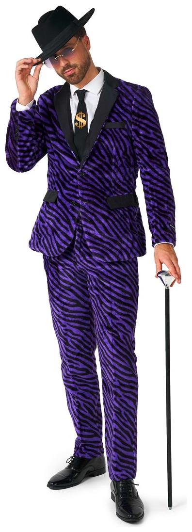 Stylish Suitmeister Men's Purple Pimp Costume for Halloween Parties and Dress-Up Events