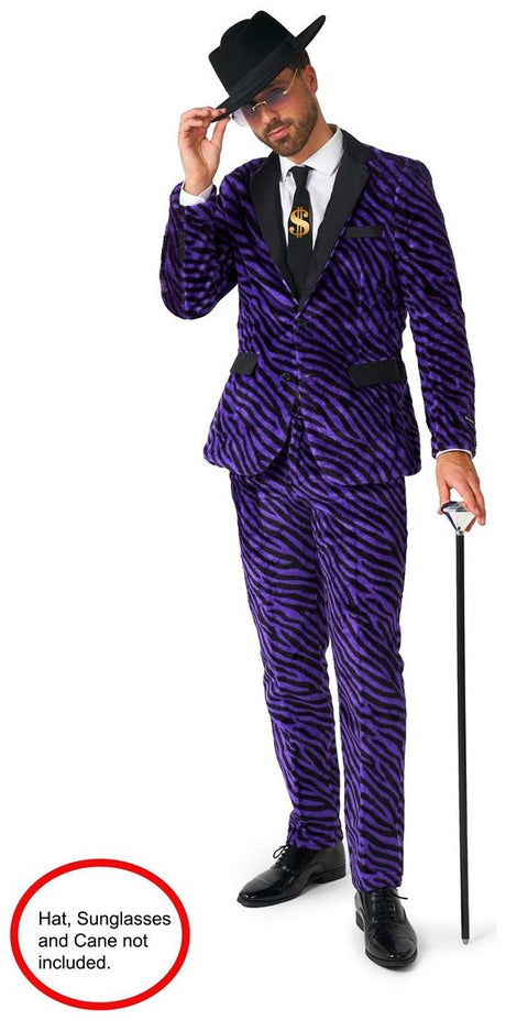 Stylish Suitmeister Men's Purple Pimp Costume for Halloween Parties and Dress-Up Events