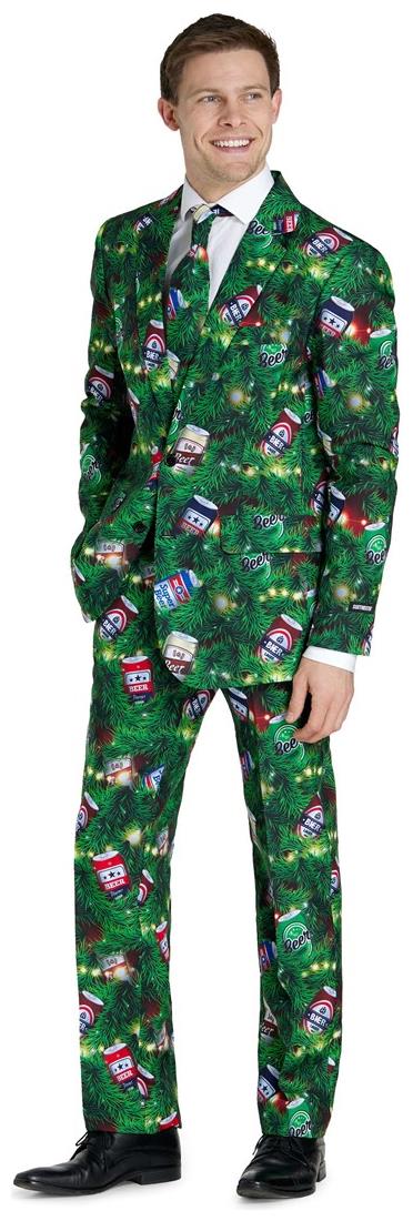 Suitmeister Men's Suits Christmas Beers Green