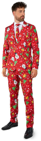 Suitmeister Men's Suits Christmas Red Icons - Light Up