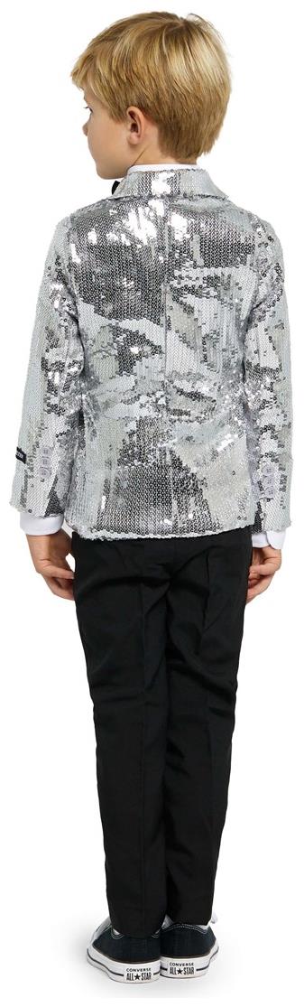 Eye-Catching Silver Sequin Blazer for Boys Perfect for Parties and Special Events