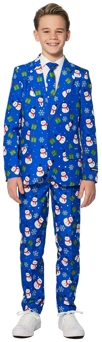 Fun Suitmeister Boys Christmas Blue Snowman Costume for Holiday Festivities and Family Gatherings