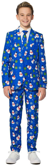 Fun Suitmeister Boys Christmas Blue Snowman Costume for Holiday Festivities and Family Gatherings