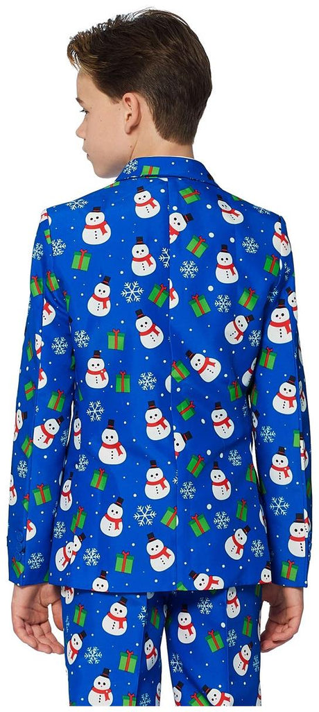 Fun Suitmeister Boys Christmas Blue Snowman Costume for Holiday Festivities and Family Gatherings