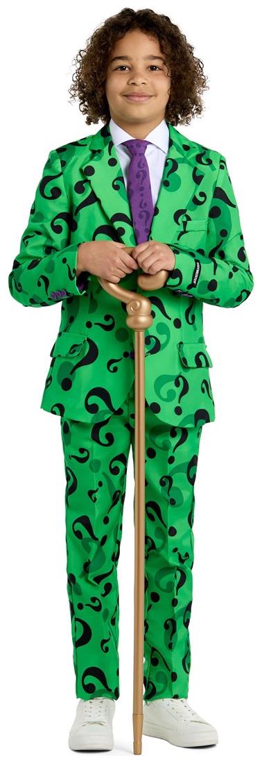 Stylish The Riddler Boys' Costume for Halloween Parties and Superhero Dress Up Events