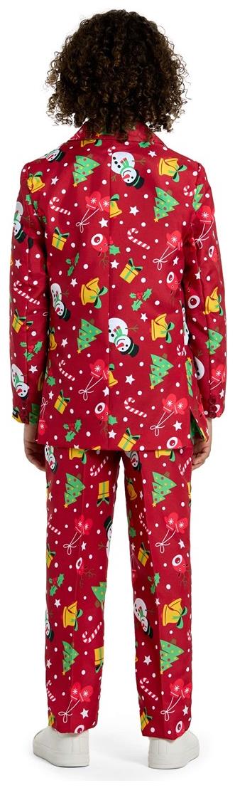 Festive Boys Christmas Red Light Up Suit for Holiday Parties and Christmas Celebrations