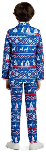 Festive Suitmeister Boys' Christmas Blue Nordic Outfit for Holiday Celebrations and Parties