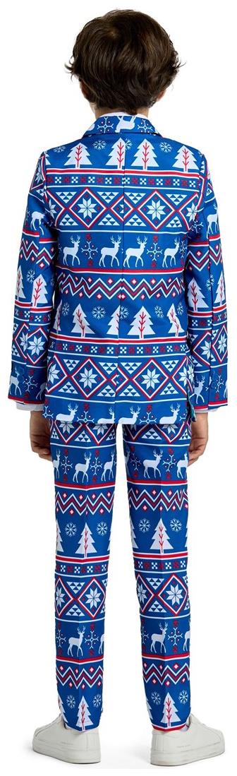 Festive Suitmeister Boys' Christmas Blue Nordic Outfit for Holiday Celebrations and Parties
