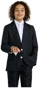 Suitmeister Boys' Suits Gangster Pinstripe Black