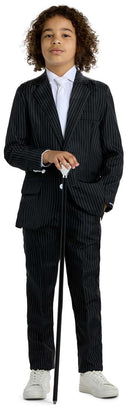 Suitmeister Boys' Suits Gangster Pinstripe Black