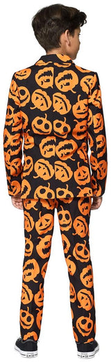 Stylish Pumpkin Faces Suit for Kids Halloween Parties and Spooky Dress Up Events
