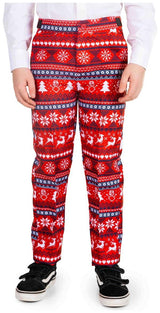 Stylish Nordic Pixel Red Suit for Boys Perfect for Holiday Parties and Christmas Celebrations