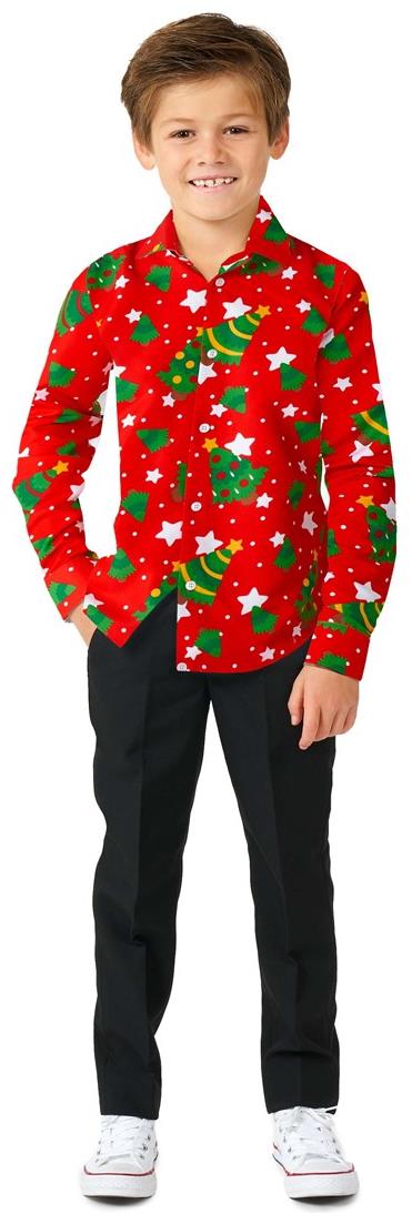 Suitmeister Boys' Shirts BOYS Christmas Trees Stars Red