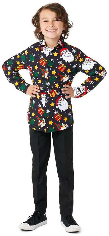 Suitmeister Boys' Shirts BOYS Santa Elves Black