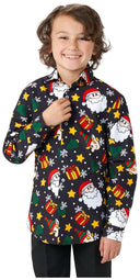 Suitmeister Boys' Shirts BOYS Santa Elves Black