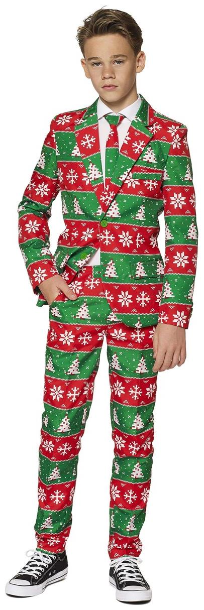 Festive Suitmeister Fair Isle Santa Suit for Boys for Christmas Parties and Holiday Celebrations