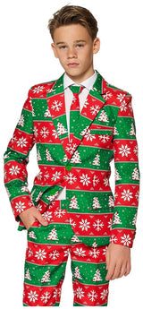 Festive Suitmeister Fair Isle Santa Suit for Boys for Christmas Parties and Holiday Celebrations