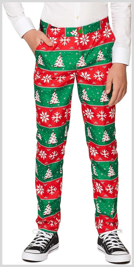 Festive Suitmeister Fair Isle Santa Suit for Boys for Christmas Parties and Holiday Celebrations