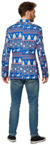 Suitmeister Men's Blazers Christmas Blue Nordic Jacket