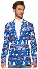 Suitmeister Men's Blazers Christmas Blue Nordic Jacket