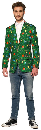 Light Up Suitmeister Men's Christmas Tree Blazer for Holiday Parties Celebrations and Festive Events