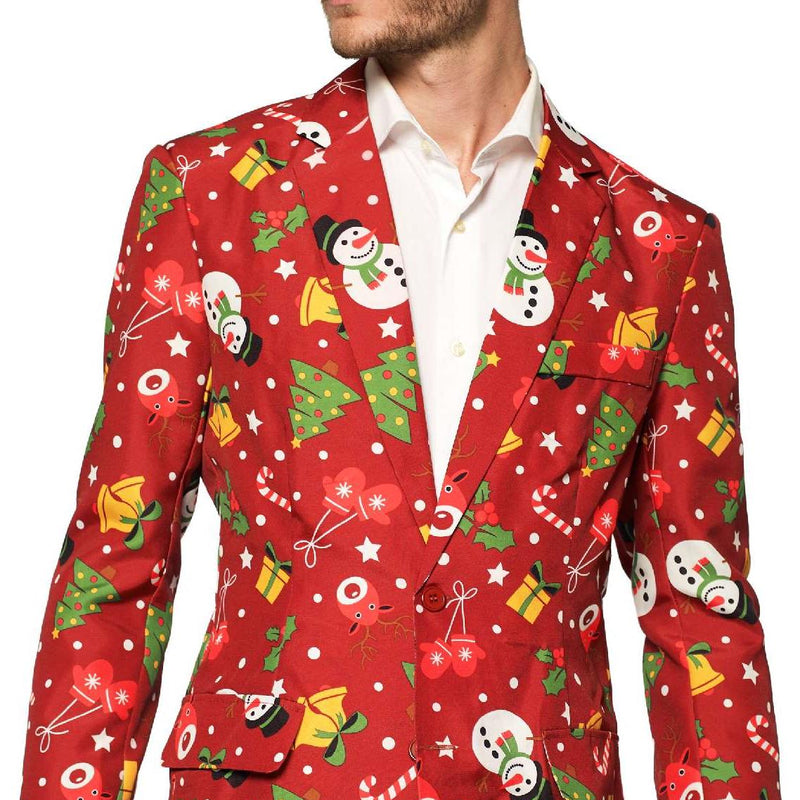 Suitmeister Christmas Red Icons Blazer for Holiday Parties Brighten Up Your Festive Look