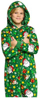 Cozy Suitmeister Kids' Santa Elves Onesie for Holiday Fun and Christmas Events
