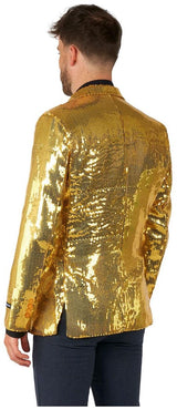Eye-Catching Gold Sequin Blazer for Parties Events and Holiday Celebrations