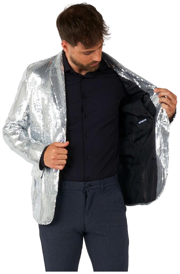 Suitmeister Men's Blazers Sequins Silver